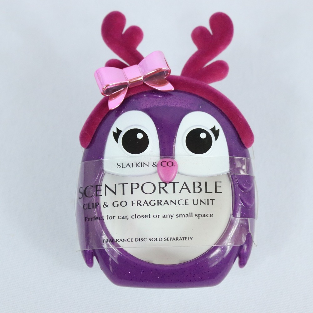 Slatkin & Co. Scentportable Holder Bath & Body Works Purple Penguin with Antlers